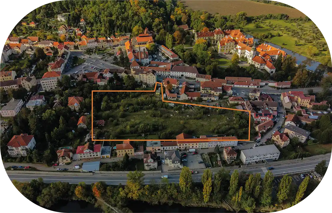 Land top view